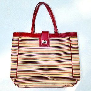 Rafe Striped Canvas Weekend/Beach Tote 14" x 14"